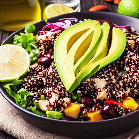 🥗🥑 Quinoa, Black Bean, and Avocado Salad - A Nutritious Powerhouse 💥🍅