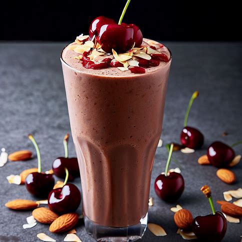 Chocolate Cherry Almond Smoothie in a glass