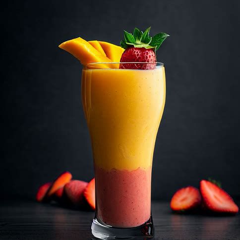 🍓🥭 Strawberry Mango Yogurt Smoothie: A Tropical Morning Treat 🌴