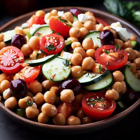 🥗🍅 Mediterranean Chickpea Salad: A Flavorful and Healthy Delight 🧀🫒