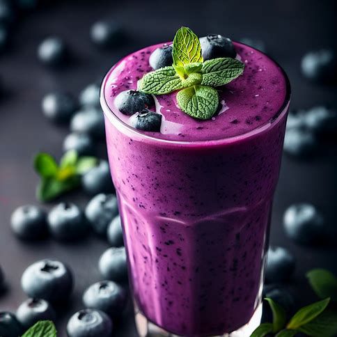 💜🌿 Berry Bliss: "Blueberry Mint Smoothie" 🌿💜