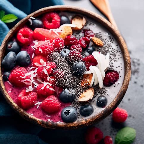 🍓🥥 Mixed Berry Smoothie Bowl: A Nutritious Burst of Flavor 🥥🍓