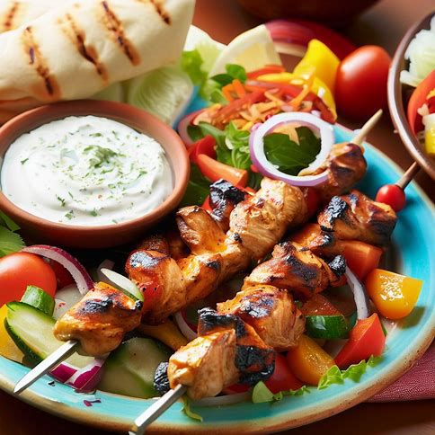 🍢🇬🇷Greek Chicken Souvlaki: A Feast from the Mediterranean🌊🍅
