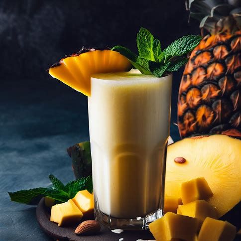 🍍🥥Mango, Pineapple, and Coconut Smoothie: A Tropical Morning Bliss🌴🍹
