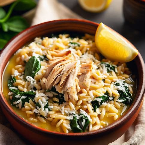 🍲🍋 Greek Lemon Orzo Soup: A Comforting Mediterranean Delight 🍋🍲
