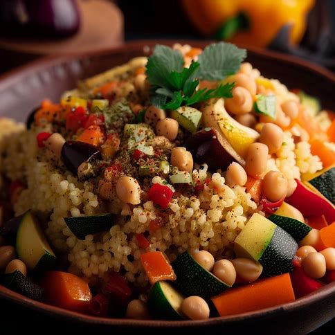 🌿🥕 Moroccan Vegetable Couscous: A Colorful, Flavorful Feast 🍲🌿