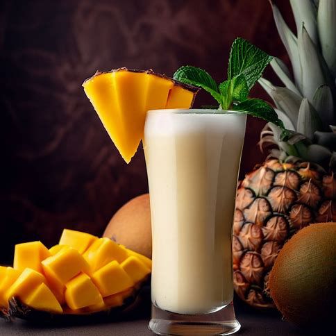 Tropical Mango-Pineapple-Coconut Smoothie
