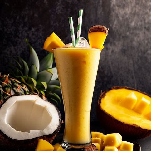 🥭🍍Mango Pineapple Coconut Smoothie: A Tropical Escape🥥🏝️