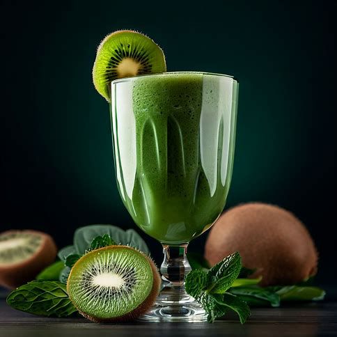 🥝🍏 Kiwi, Spinach & Green Apple Smoothie: A Green Goodness Boost 🌿🥤