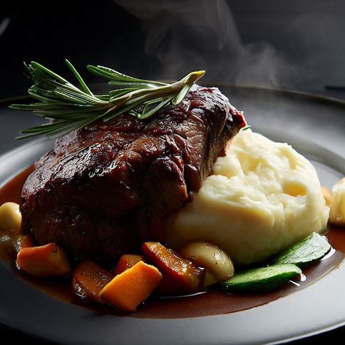 🥩🍲 Braised Beef with Creamy Mashed Potatoes: A Hearty and Delicious Meal 🍽️👌