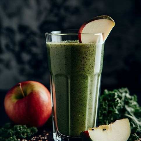 🥬🍏 Kale & Apple Smoothie: A Wholesome Green Energy Boost 🌿🥤