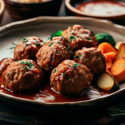 Turkey Meatballs with Roasted Vegetables