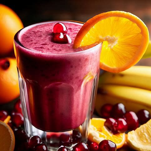 🍊🍌 Cranberry, Orange, and Banana Smoothie: A Refreshing Antioxidant Boost 🍒🥤