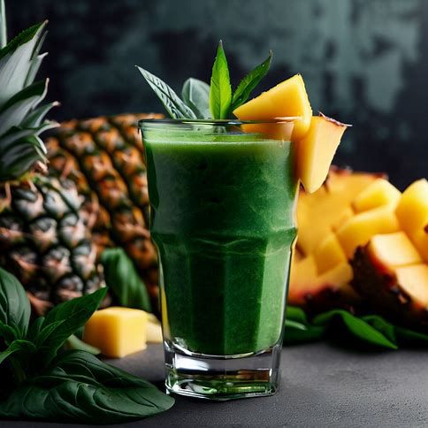 🍍🥭 Spinach, Pineapple & Mango Smoothie: A Tropical Green Escape 🌴🥤