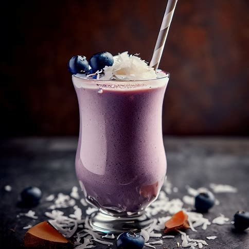🥥💙 Coconut Blueberry Smoothie: A Tropical Paradise in a Glass 🌴🥤
