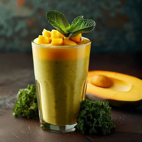 🥭🌿 Mango & Kale Smoothie: A Tropical Green Boost 🌴🥤